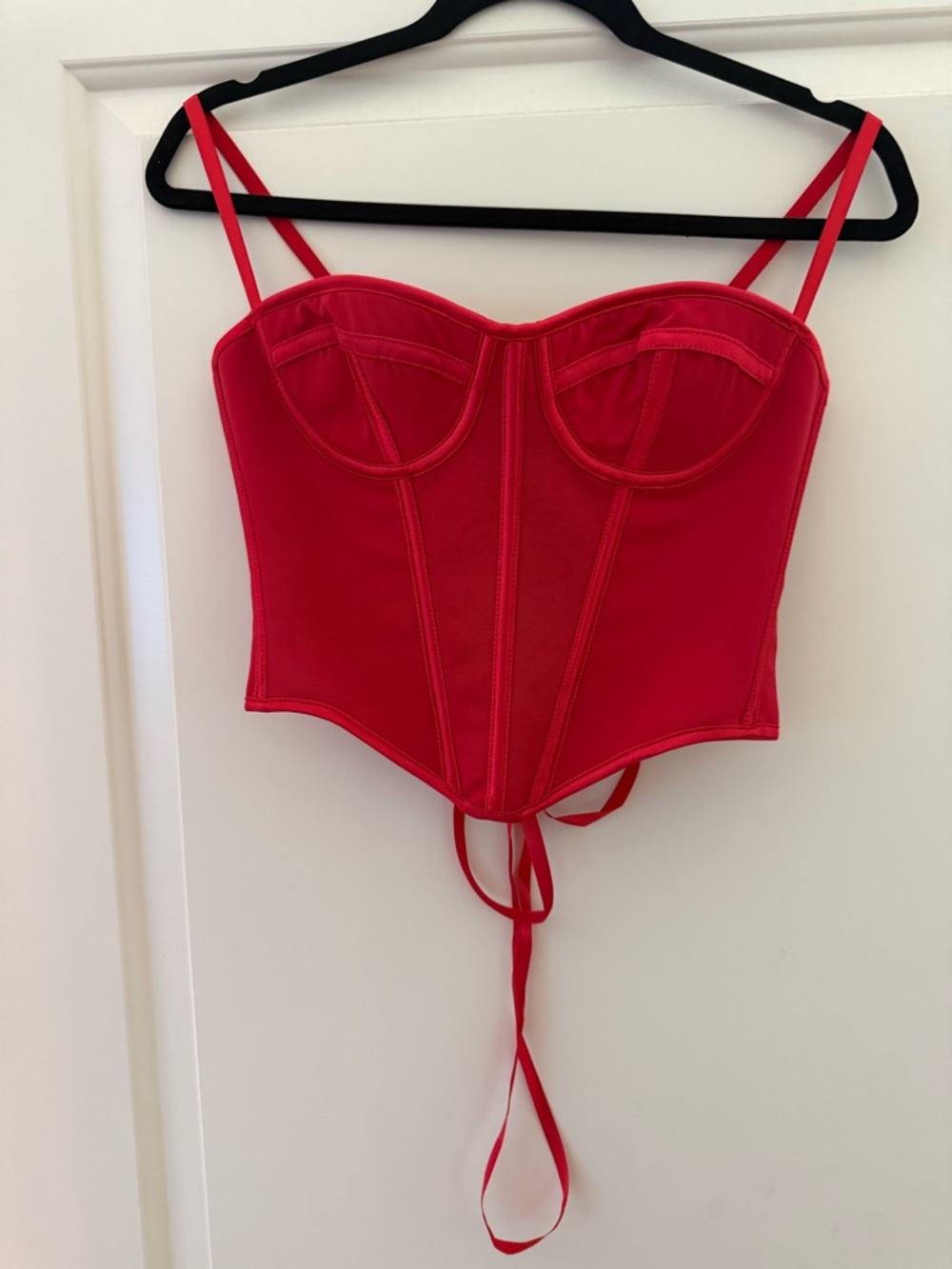Red Corset Bustier Top with Straps